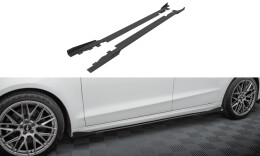 Street Pro Seitenschweller Ansatz Cup Leisten für Ford Mondeo Sport Mk5 Facelift / Fusion Sport Mk2 Facelift schwarz+ Hochglanz Flaps