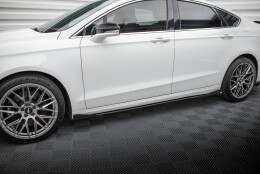 Street Pro Seitenschweller Ansatz Cup Leisten passend für Ford Mondeo Sport Mk5 Facelift / Fusion Sport Mk2 Facelift rot+ Hochglanz Flaps