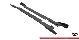 Street Pro Seitenschweller Ansatz Cup Leisten passend für Ford Mondeo Sport Mk5 Facelift / Fusion Sport Mk2 Facelift rot+ Hochglanz Flaps