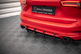 Street Pro Heckschürze Heck Ansatz Diffusor passend für Ford Focus Kombi ST-Line Mk4 schwarz-rot