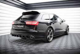 Heck Ansatz Flaps Diffusor V.3 passend für Audi A6 Avant / Limousine C7 schwarz Hochglanz