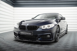 Cup Spoilerlippe Front Ansatz V.5 passend für BMW 4er Coupe / Gran Coupe / Cabrio M-Paket F32 / F36 / F33 schwarz Hochglanz