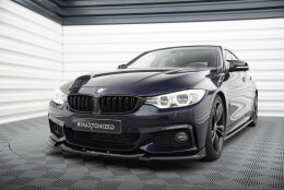 Cup Spoilerlippe Front Ansatz V.6 passend für BMW 4er Coupe / Gran Coupe / Cabrio M-Paket F32 / F36 / F33 schwarz Hochglanz