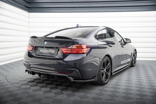 Street+ Mittlerer Diffusor RACE Heck Ansatz passend für BMW 4er Coupe / Gran Coupe / Cabrio M-Paket F32 / F36 / F33 schwarz Hochglanz