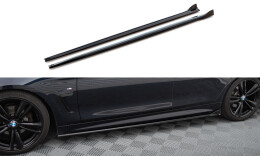 Seitenschweller Ansatz Cup Leisten V.3 passend für BMW 4er Coupe / Gran Coupe / Cabrio M-Paket F32 / F36 / F33 schwarz Hochglanz
