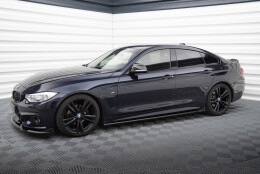 Street+ Seitenschweller Leisten V.3 passend für BMW 4er Coupe / Gran Coupe / Cabrio M-Paket F32 / F36 / F33 schwarz Hochglanz