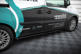 Seitenschweller Ansatz Cup Leisten für Mercedes-Benz Citan Mk1 schwarz Hochglanz