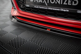 Cup Spoilerlippe Front Ansatz V.1 passend für Audi RS4 B9 Facelift schwarz Hochglanz