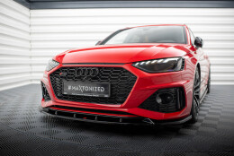 Cup Spoilerlippe Front Ansatz V.2 passend für Audi RS4 B9 Facelift schwarz Hochglanz