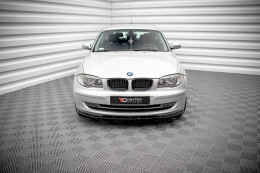 Cup Spoilerlippe Front Ansatz V.2 für BMW 1er E81 Facelift schwarz Hochglanz