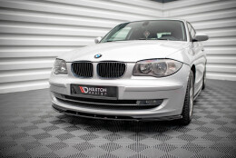 Cup Spoilerlippe Front Ansatz V.2 passend für BMW 1er E81 Facelift schwarz Hochglanz