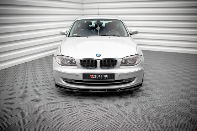 Cup Spoilerlippe Front Ansatz V.3 passend für BMW 1er E81 Facelift schwarz Hochglanz
