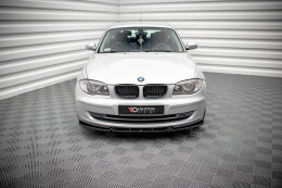 Cup Spoilerlippe Front Ansatz V.3 für BMW 1er E81 Facelift schwarz Hochglanz