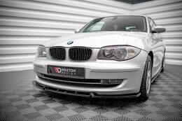 Cup Spoilerlippe Front Ansatz V.3 für BMW 1er E81 FL schwarz Hochglanz