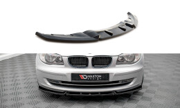 Cup Spoilerlippe Front Ansatz V.3 passend für BMW 1er E81 Facelift schwarz Hochglanz