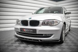Cup Spoilerlippe Front Ansatz V.3 passend für BMW 1er E81 Facelift schwarz Hochglanz