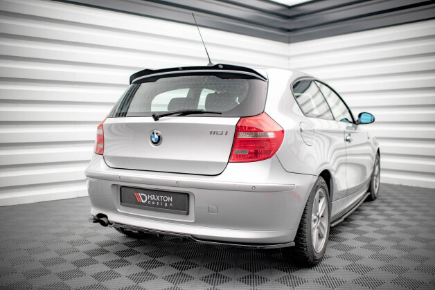 Mittlerer Cup Diffusor Heck Ansatz DTM Look passend für BMW 1er E81 Facelift schwarz Hochglanz