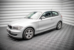 Seitenschweller Ansatz Cup Leisten V.2 passend für BMW 1er E81 Facelift schwarz Hochglanz