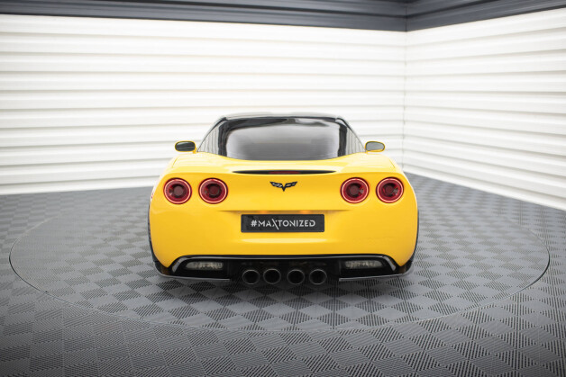 Heck Ansatz Flaps Diffusor passend für Chevrolet Corvette C6 schwarz Hochglanz