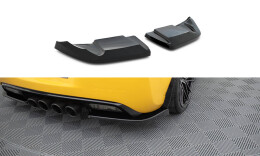 Heck Ansatz Flaps Diffusor passend für Chevrolet Corvette C6 schwarz Hochglanz