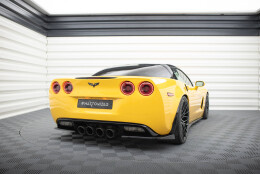 Heck Ansatz Flaps Diffusor passend für Chevrolet Corvette C6 schwarz Hochglanz
