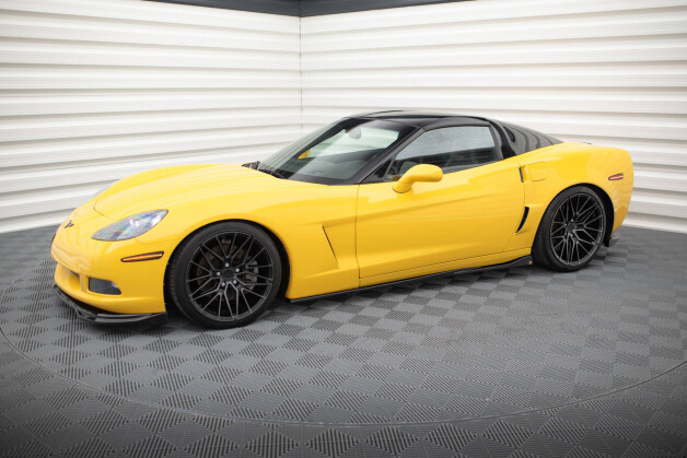 Seitenschweller Ansatz Cup Leisten passend für Chevrolet Corvette C6 schwarz Hochglanz