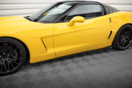 Seitenschweller Ansatz Cup Leisten für Chevrolet Corvette C6 schwarz Hochglanz