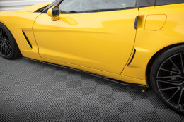 Seitenschweller Ansatz Cup Leisten für Chevrolet Corvette C6 schwarz Hochglanz