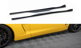 Seitenschweller Ansatz Cup Leisten passend für Chevrolet Corvette C6 schwarz Hochglanz