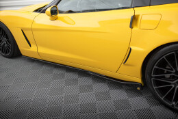 Seitenschweller Ansatz Cup Leisten passend für Chevrolet Corvette C6 schwarz Hochglanz