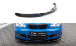 Cup Spoilerlippe Front Ansatz V.1 für BMW 1er M-Paket E87 / E81 FL schwarz Hochglanz