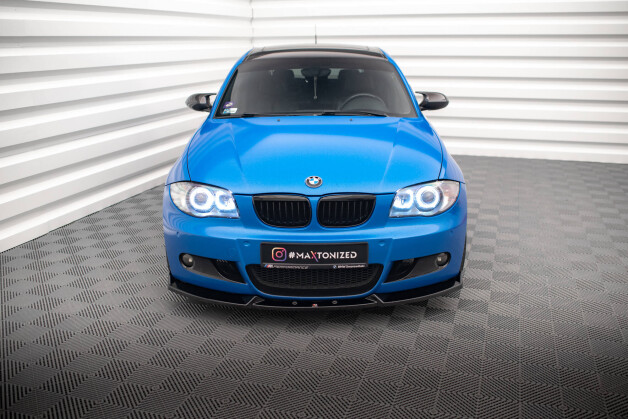 Cup Spoilerlippe Front Ansatz V.2 passend für BMW 1er M-Paket E87 / E81 Facelift schwarz Hochglanz