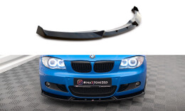 Cup Spoilerlippe Front Ansatz V.2 für BMW 1er M-Paket E87 / E81 FL schwarz Hochglanz