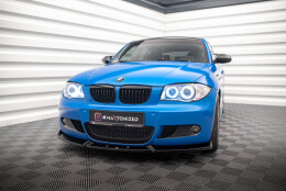 Cup Spoilerlippe Front Ansatz V.2 passend für BMW 1er M-Paket E87 / E81 Facelift schwarz Hochglanz