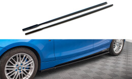 Seitenschweller Ansatz Cup Leisten für BMW 1er M-Paket E87 Facelift schwarz Hochglanz