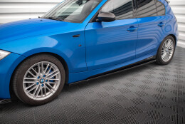 Seitenschweller Ansatz Cup Leisten passend für BMW 1er M-Paket E87 Facelift schwarz Hochglanz