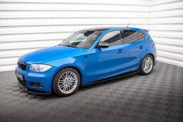 Seitenschweller Ansatz Cup Leisten passend für BMW 1er M-Paket E87 Facelift schwarz Hochglanz