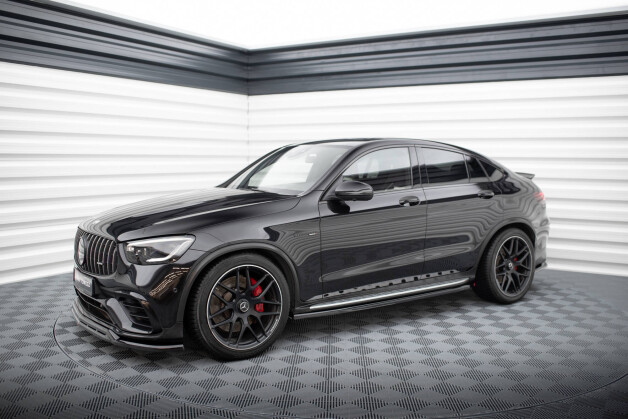 Seitenschweller Ansatz Cup Leisten passend für Mercedes-AMG GLC 63 SUV / Coupe X253 / C253 schwarz Hochglanz