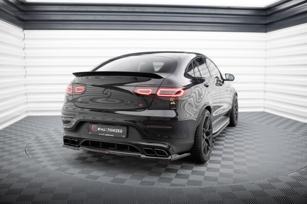 Mittlerer Cup Diffusor Heck Ansatz DTM Look für Mercedes-AMG GLC 63 Coupe C253 FL schwarz Hochglanz