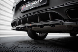 Mittlerer Cup Diffusor Heck Ansatz DTM Look passend für Mercedes-AMG GLC 63 Coupe C253 Facelift schwarz Hochglanz