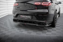 Mittlerer Cup Diffusor Heck Ansatz DTM Look passend für Mercedes-AMG GLC 63 Coupe C253 Facelift schwarz Hochglanz