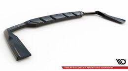Mittlerer Cup Diffusor Heck Ansatz DTM Look passend für Mercedes-AMG GLC 63 Coupe C253 Facelift schwarz Hochglanz