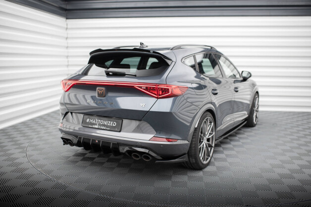 Heck Ansatz Flaps Diffusor V.3 passend für Cupra Formentor Mk1 schwarz Hochglanz