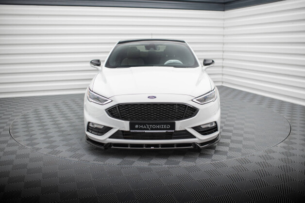 Cup Spoilerlippe Front Ansatz passend für Ford Mondeo Sport Mk5 Facelift / Fusion Sport Mk2 Facelift schwarz Hochglanz