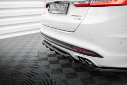Mittlerer Cup Diffusor Heck Ansatz DTM Look passend für Ford Mondeo Sport Mk5 Facelift / Fusion Sport Mk2 Facelift schwarz Hochglanz