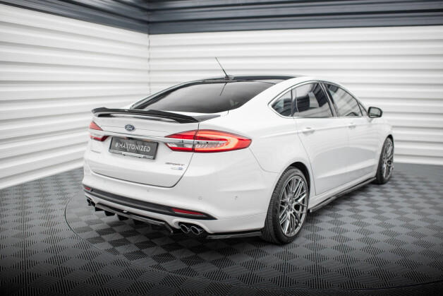 Heck Ansatz Flaps Diffusor passend für Ford Mondeo Sport Mk5 Facelift / Fusion Sport Mk2 Facelift schwarz Hochglanz