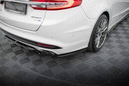 Heck Ansatz Flaps Diffusor passend für Ford Mondeo Sport Mk5 Facelift / Fusion Sport Mk2 Facelift schwarz Hochglanz