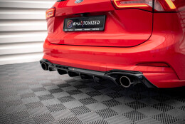 Heck Ansatz Diffusor V.2 passend für Ford Focus Kombi ST Mk4 schwarz Hochglanz