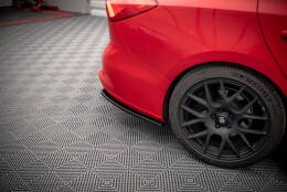 Heck Ansatz Flaps Diffusor V.5 passend für Ford Focus Kombi ST Mk4 schwarz Hochglanz
