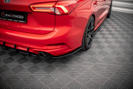 Street+ Heck Ansatz Flaps V.5 passend für Ford Focus Kombi ST Mk4 schwarz Hochglanz